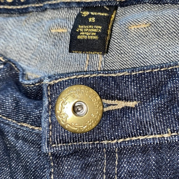 G-Unit Shorts Women's 15 Denim Bermuda Gold Buttons Rhinestone Y2K Hip Hop 50 - Picture 6 of 16